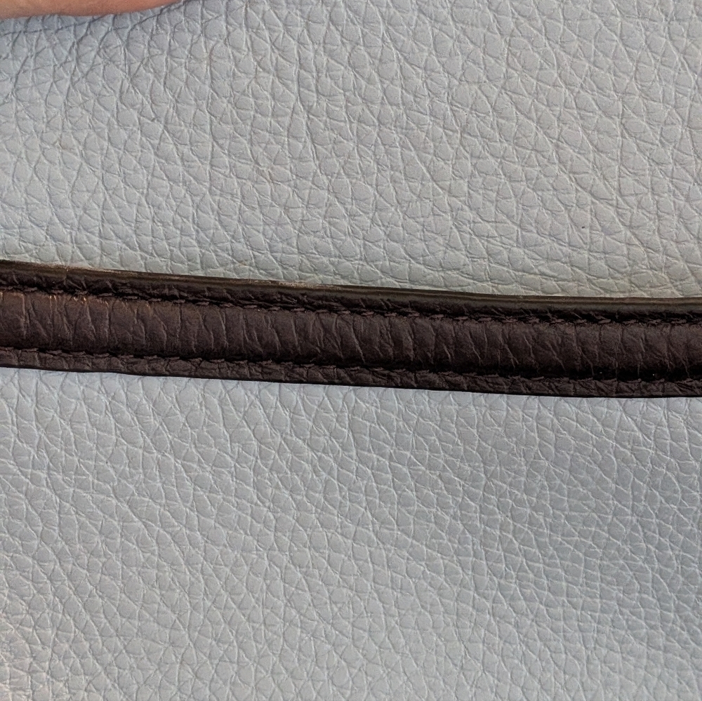 Coach Jes Camera Striped Pebbles Leather With Pebbled Leather Zebra Guitar Strap - Picture 7 of 16